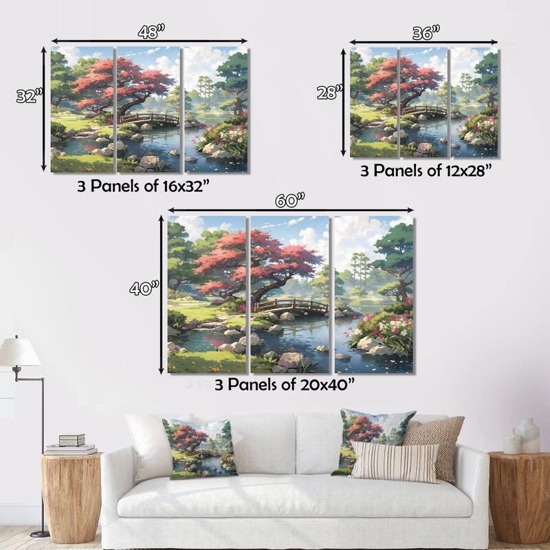 Designart "Japan Landscape Of The Rising Sun II" Japanese Wall Art